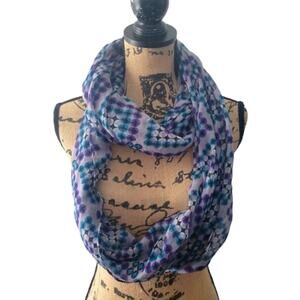 Rampage circle scarf, black, purple & blue geometric pattern